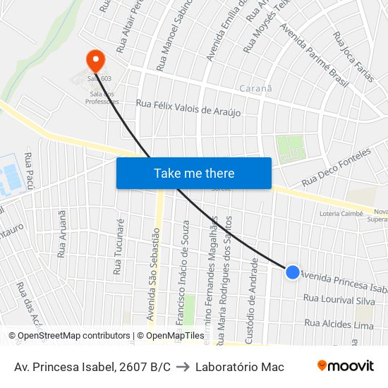 Av. Princesa Isabel, 2607 B/C to Laboratório Mac map