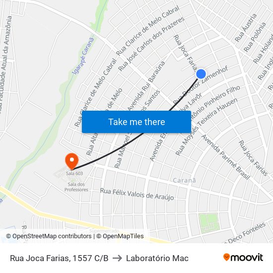 Rua Joca Farias, 1557 C/B to Laboratório Mac map