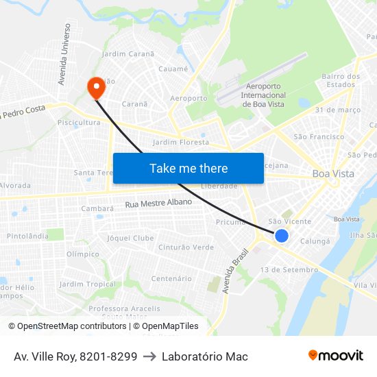 Av. Ville Roy, 8201-8299 to Laboratório Mac map