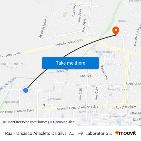 Rua Francisco Anacleto Da Silva, 2869 B/C to Laboratório Mac map