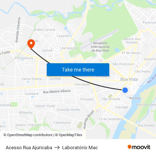 Acesso Rua Ajuricaba to Laboratório Mac map