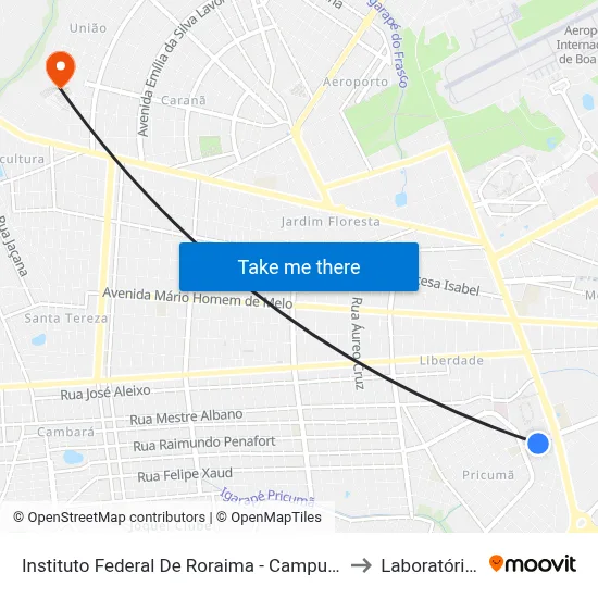 Instituto Federal De Roraima - Campus Boa Vista B/C to Laboratório Mac map