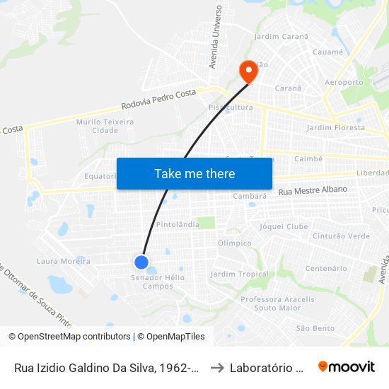 Rua Izidio Galdino Da Silva, 1962-2026 to Laboratório Mac map