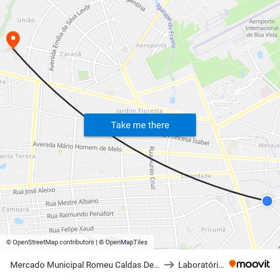 Mercado Municipal Romeu Caldas De Magalhães C/B to Laboratório Mac map