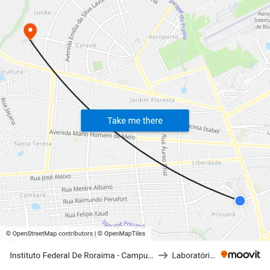 Instituto Federal De Roraima - Campus Boa Vista C/B to Laboratório Mac map