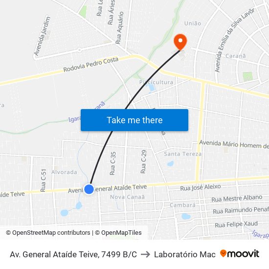 Av. General Ataíde Teive, 7499 B/C to Laboratório Mac map