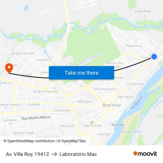 Av. Ville Roy, 19412 to Laboratório Mac map