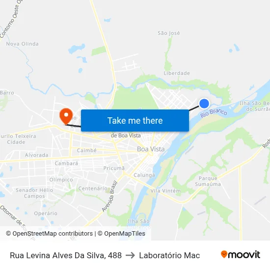 Rua Levina Alves Da Silva, 488 to Laboratório Mac map