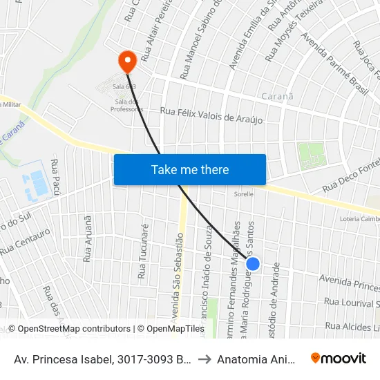 Av. Princesa Isabel, 3017-3093 B/C to Anatomia Animal map