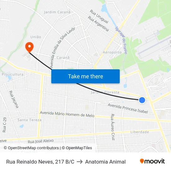 Rua Reinaldo Neves, 217 B/C to Anatomia Animal map