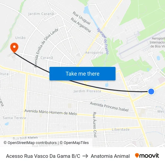Acesso Rua Vasco Da Gama B/C to Anatomia Animal map