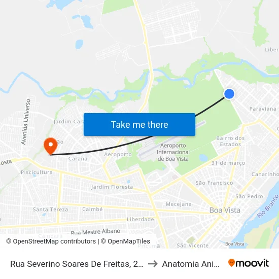 Rua Severino Soares De Freitas, 2749 to Anatomia Animal map