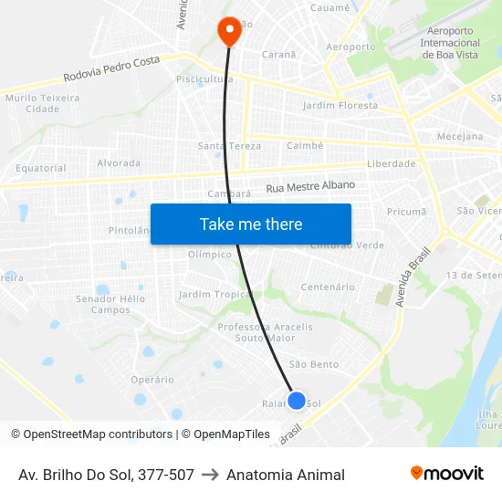 Av. Brilho Do Sol, 377-507 to Anatomia Animal map