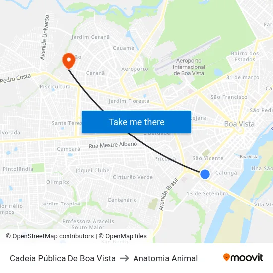 Cadeia Pública De Boa Vista to Anatomia Animal map
