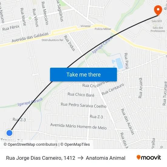 Rua Jorge Dias Carneiro, 1412 to Anatomia Animal map