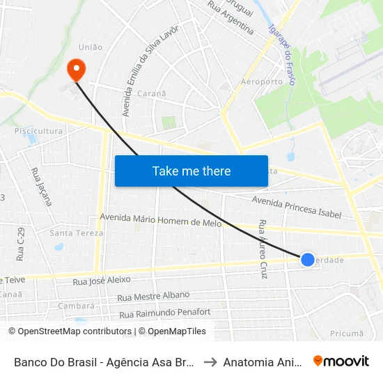 Banco Do Brasil - Agência Asa Branca to Anatomia Animal map