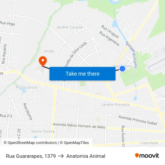 Rua Guararapes, 1379 to Anatomia Animal map