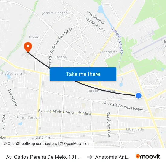 Av. Carlos Pereira De Melo, 181 B/C to Anatomia Animal map