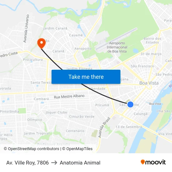 Av. Ville Roy, 7806 to Anatomia Animal map