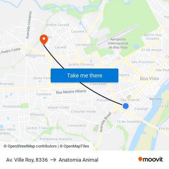 Av. Ville Roy, 8336 to Anatomia Animal map