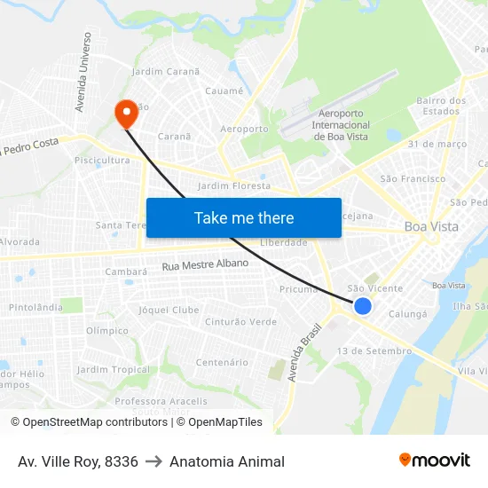 Av. Ville Roy, 8336 to Anatomia Animal map
