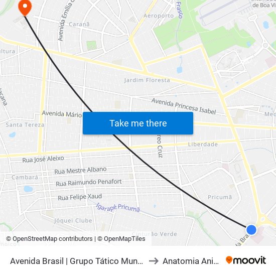 Avenida Brasil | Grupo Tático Municipal to Anatomia Animal map