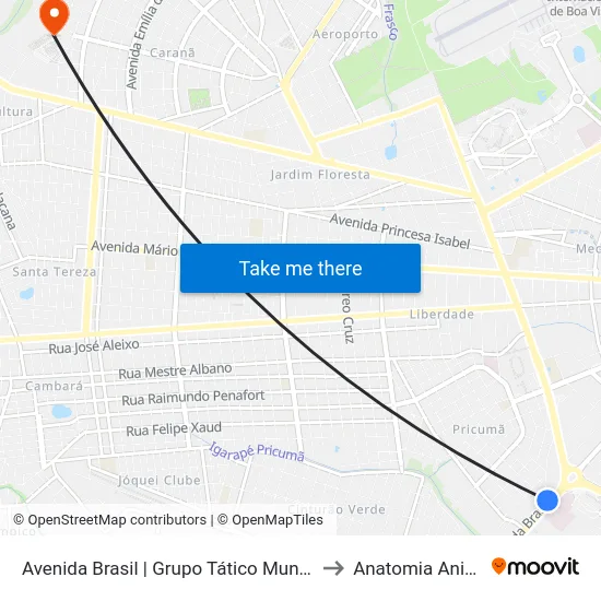 Avenida Brasil | Grupo Tático Municipal to Anatomia Animal map