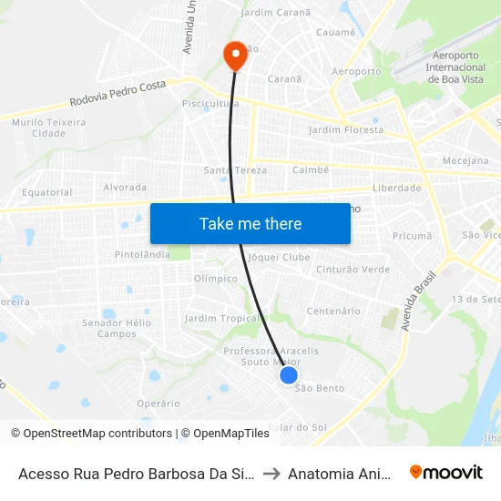 Acesso Rua Pedro Barbosa Da Silva to Anatomia Animal map