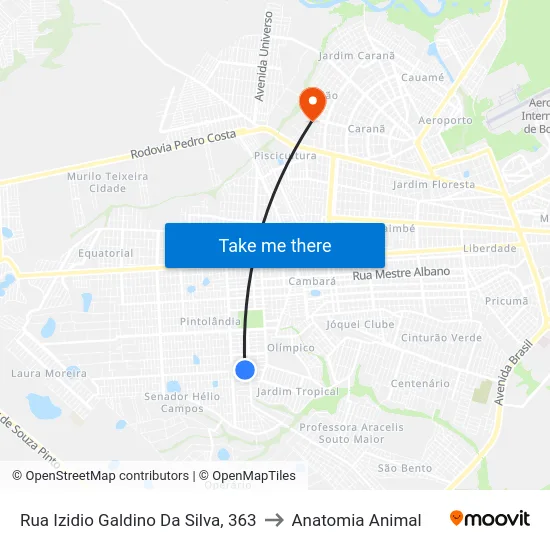 Rua Izidio Galdino Da Silva, 363 to Anatomia Animal map