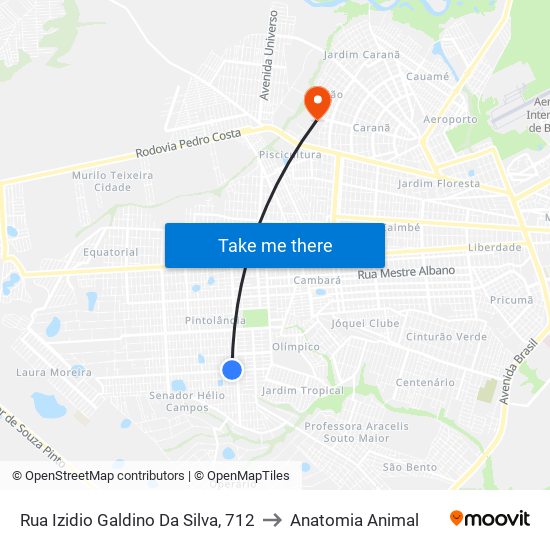 Rua Izidio Galdino Da Silva, 712 to Anatomia Animal map