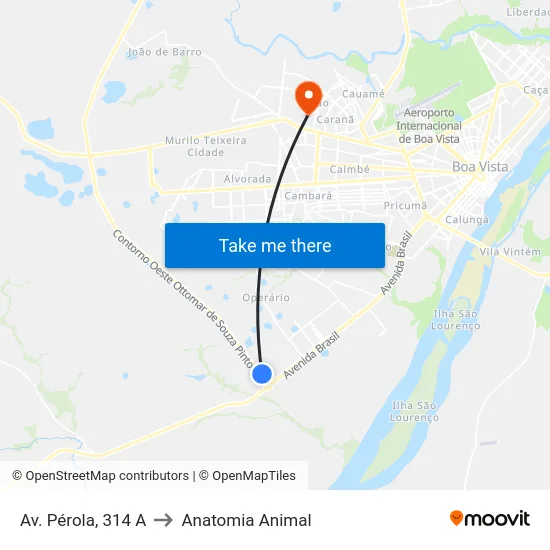 Av. Pérola, 314 A to Anatomia Animal map