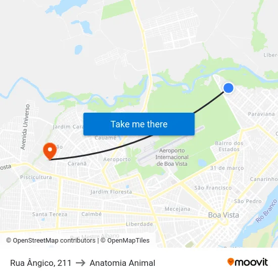 Rua Ângico, 211 to Anatomia Animal map