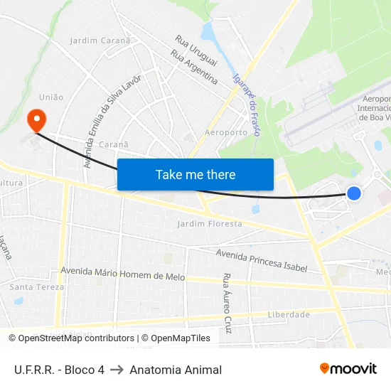 U.F.R.R. - Bloco 4 to Anatomia Animal map