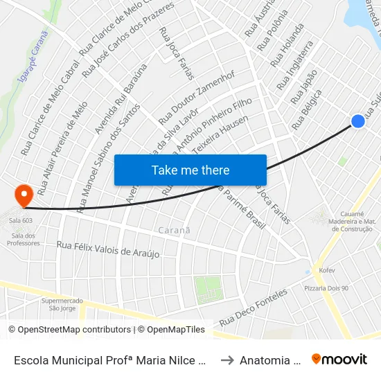 Escola Municipal Profª Maria Nilce Macedo Brandão to Anatomia Animal map