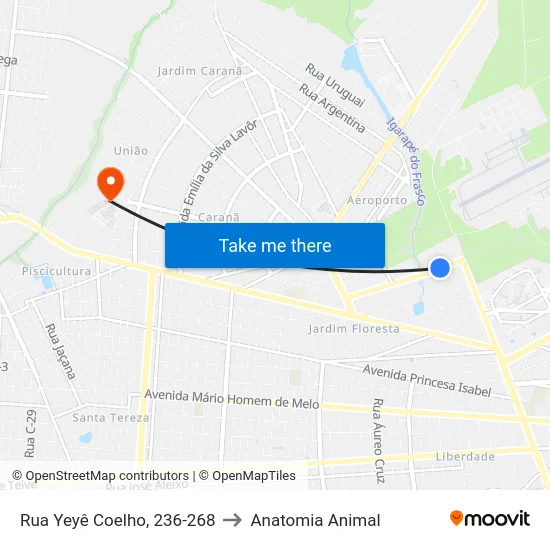 Rua Yeyê Coelho, 236-268 to Anatomia Animal map