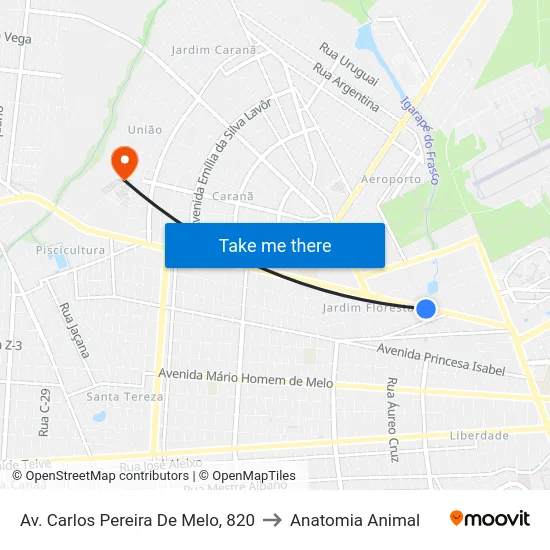 Av. Carlos Pereira De Melo, 820 to Anatomia Animal map