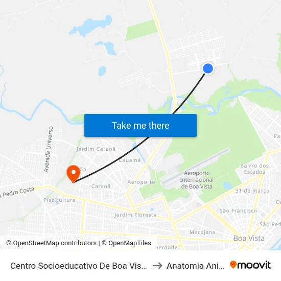 Centro Socioeducativo De Boa Vista B/C to Anatomia Animal map