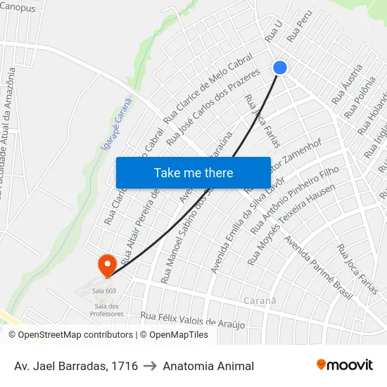 Av. Jael Barradas, 1716 to Anatomia Animal map