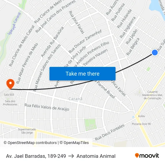 Av. Jael Barradas, 189-249 to Anatomia Animal map