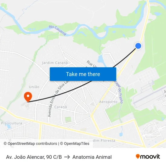 Av. João Alencar, 90 C/B to Anatomia Animal map