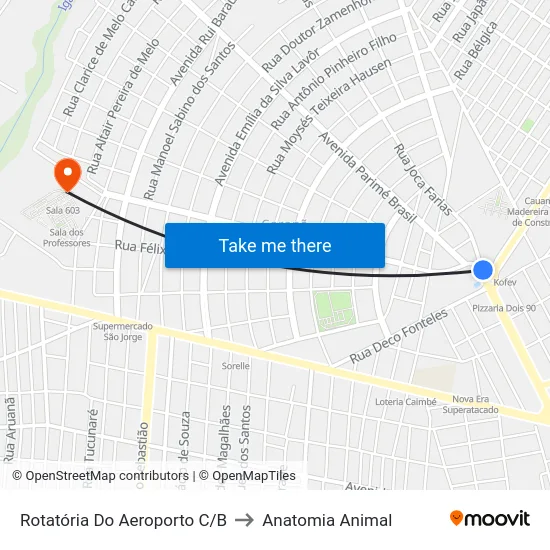 Rotatória Do Aeroporto C/B to Anatomia Animal map