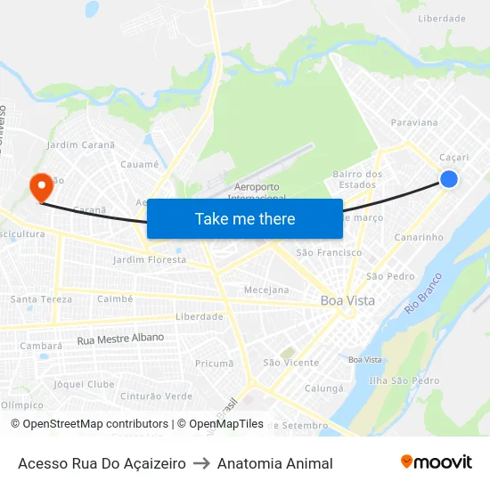 Acesso Rua Do Açaizeiro to Anatomia Animal map