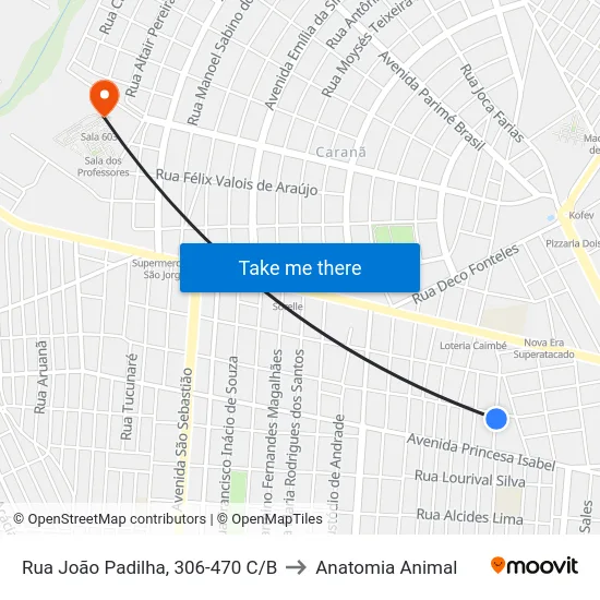 Rua João Padilha, 306-470 C/B to Anatomia Animal map