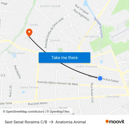 Sest Senat Roraima C/B to Anatomia Animal map