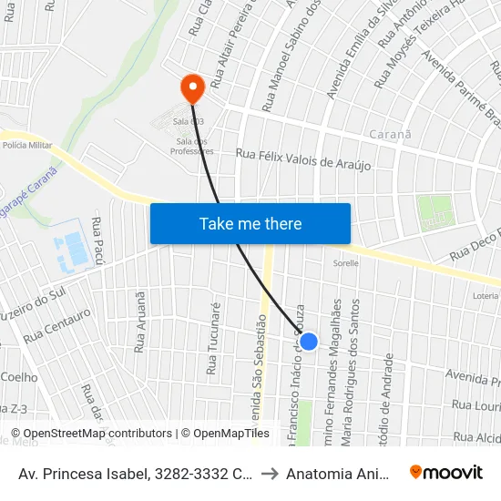 Av. Princesa Isabel, 3282-3332 C/B to Anatomia Animal map
