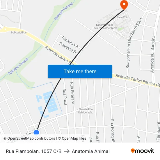Rua Flamboian, 1057 C/B to Anatomia Animal map