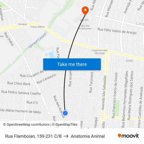 Rua Flamboian, 159-231 C/B to Anatomia Animal map