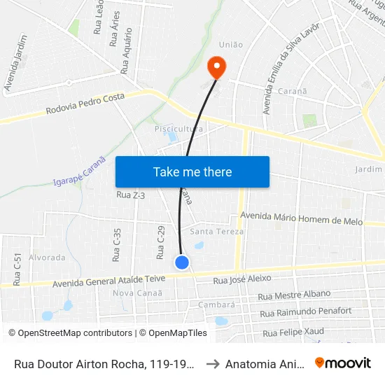 Rua Doutor Airton Rocha, 119-199 C/B to Anatomia Animal map