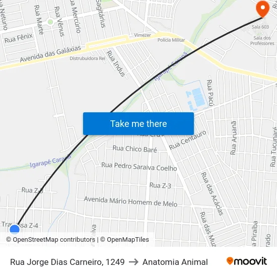 Rua Jorge Dias Carneiro, 1249 to Anatomia Animal map