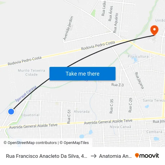 Rua Francisco Anacleto Da Silva, 4198 B/C to Anatomia Animal map